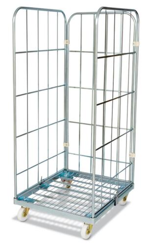 Rolcontainer met stalen platform