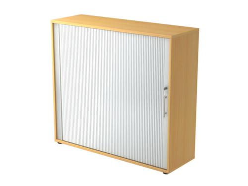 Jaloeziedeurkast Sina, 3 ordnerhoogten, beuken/zilverkleurig