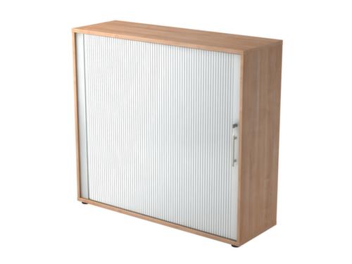 Jaloeziedeurkast Sina, 3 ordnerhoogten, notenboom/zilverkleurig