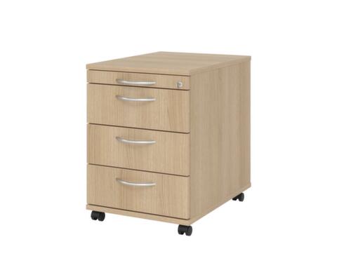 Verrijdbaar ladeblok Solid, 3 lade(n), eiken/eiken