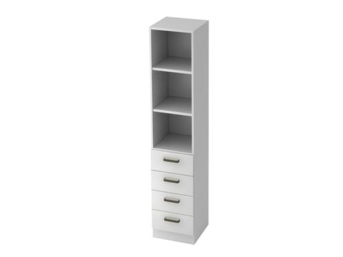 Combinatie van een opschroefbare plank Up and Down met laden, 3 stellingvakken, breedte 406 mm, wit/wit