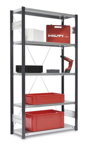 Systeeminhaakstelling, hoogte x breedte x diepte 2000 x 1060 x 435 mm, 5 legborden