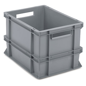 Euronorm-stapelbak ongeacht het merk te combineren, grijs, inhoud 25 l