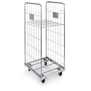 Gegalvaniseerde rolcontainer met gaaswanden, draagvermogen 500 kg, lengte x breedte 720 x 805 mm