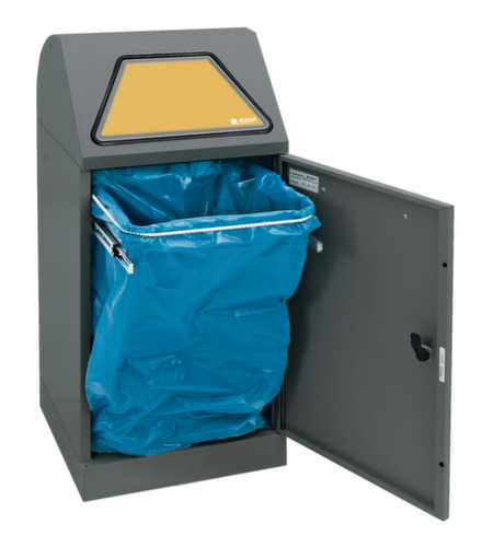 stumpf Afvalverzamelbak Modul-Vario 60 antraciet + zelfsluitende inworpklep, 60 l, grijs-aluminiumkleurig, deksel grijs-aluminiumkleurig