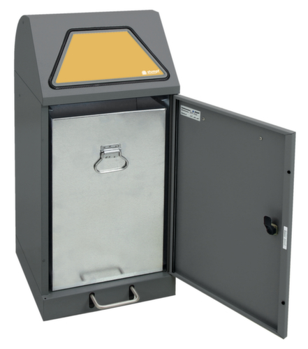 stumpf Afvalverzamelbak Modul-Vario 60 antraciet + zelfsluitende inworpklep, 60 l, grijs-aluminiumkleurig, deksel grijs-aluminiumkleurig