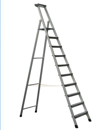 ZARGES Ladder XLstep S eenzijdig te betreden, 10 trede(n) met traanplaatprofiel