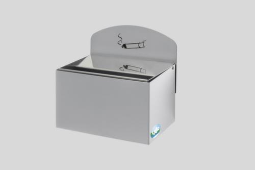Wand- of combi-asbak met achterwand, zilverkleurig