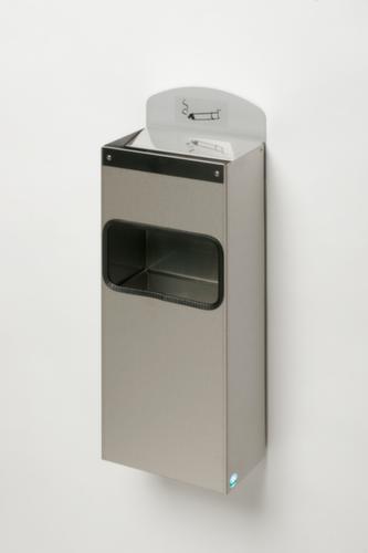 Combi-asbak met achterwand, zilverkleurig