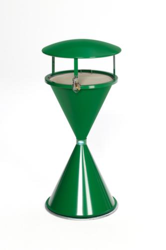 Staande asbak met dak, RAL6001 smaragdgroen