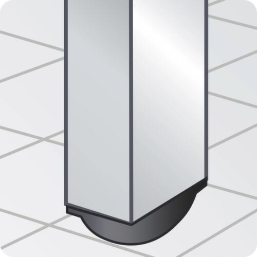 C+P Kleedkamerbank zwartgrijs met haken en houten latten