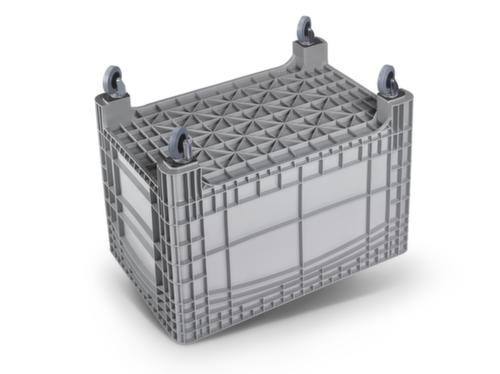 Grote container, inhoud 535 l, grijs, 4 zwenkwielen