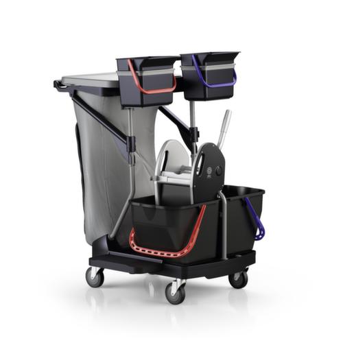 Harema Dweilwagen Black is Green Revolution met mopwringer en vuilniszakhouder, 2x15 l/2x6 l emmer in zwart