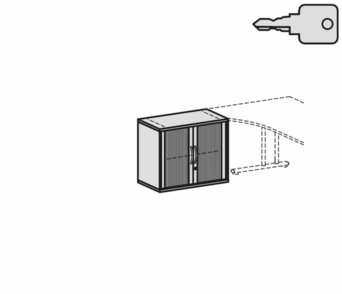Gera Kantoorkast met dwarse roldeuren Pro, 2 ordnerhoogten