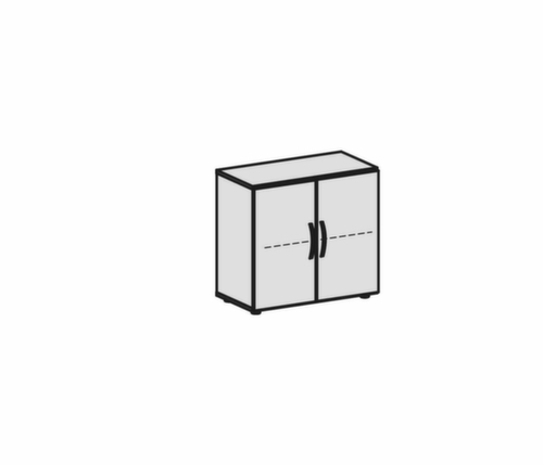 Gera Kast met openslaande deuren Milano, 2 ordnerhoogten, wit/wit