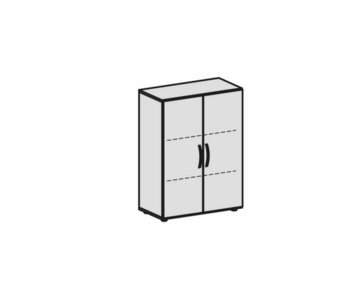 Gera Kast met openslaande deuren Milano, 3 ordnerhoogten, wit/wit