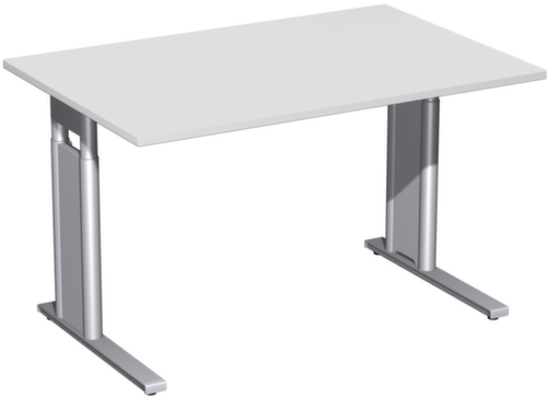 Gera In hoogte verstelbaar bureau Pro met C-voetonderstel in zilver