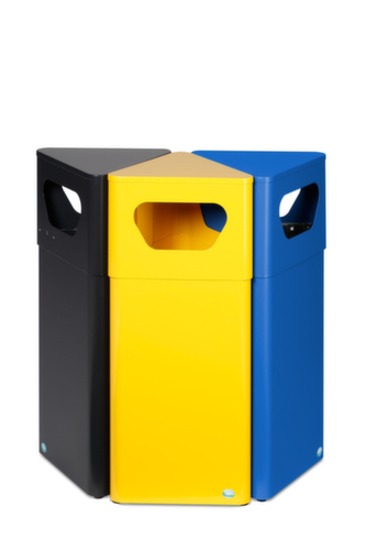 VAR Driehoekige afvalverzamelbak DE 41, 32 l, zilverkleurig