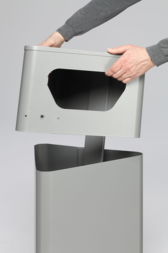 VAR Driehoekige afvalverzamelbak DE 41, 32 l, zilverkleurig