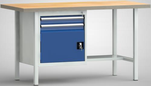KLW Lutz Werkbank met multiplexplaat, 2 laden, 1/2 legbord