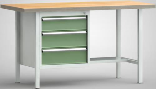 KLW Lutz Werkbank met multiplexplaat, 3 laden, 1/2 legbord