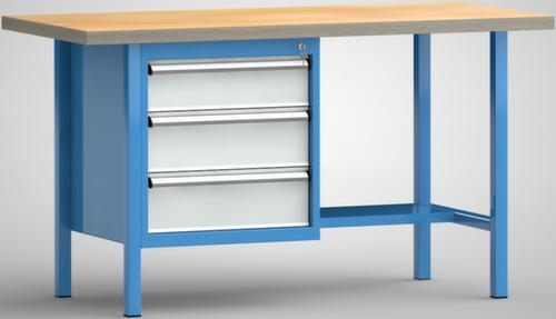 KLW Lutz Werkbank met multiplexplaat, 3 laden, 1/2 legbord