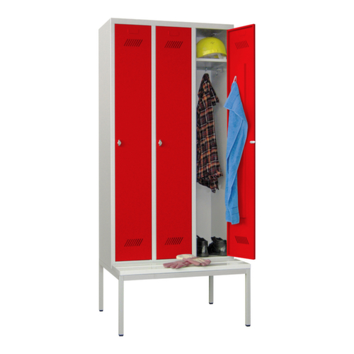 PAVOY Locker Basis met bank + 3 vakken, vakbreedte 300 mm