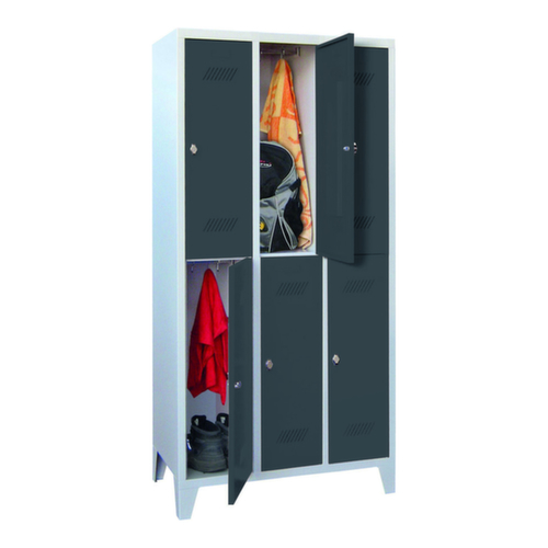 PAVOY Dubbele garderobekast Basis met 3x2 vakken, vakbreedte 300 mm