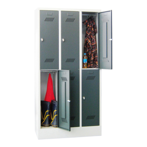 PAVOY Dubbele garderobekast Basis met 3x2 vakken, vakbreedte 300 mm