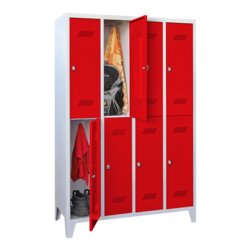 PAVOY Dubbele garderobekast Basis met 4x2 vakken, vakbreedte 300 mm