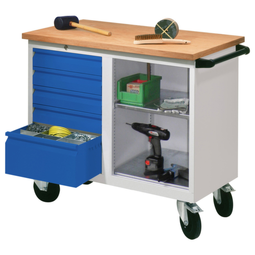 PAVOY Mobiele werkbank, 5 laden, 2 legborden