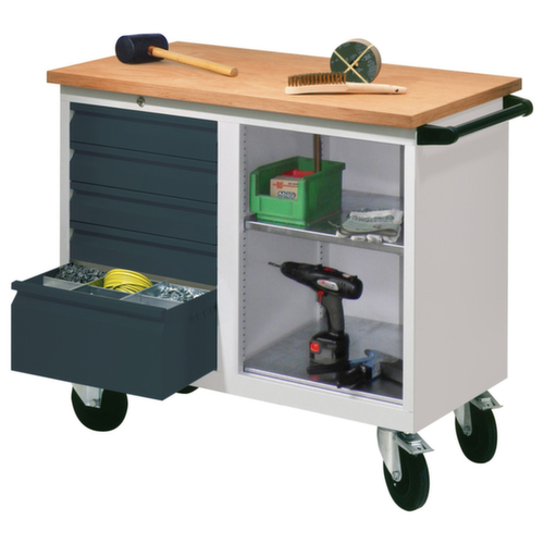 PAVOY Mobiele werkbank, 5 laden, 2 legborden