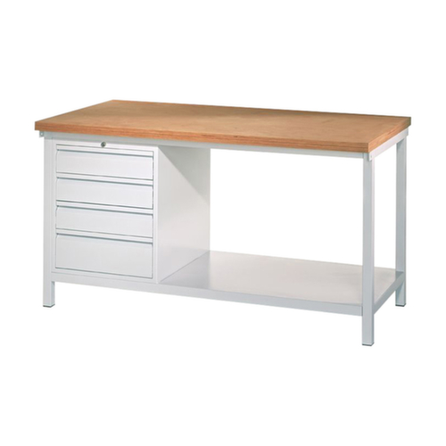 PAVOY Werkbank met verschillende soorten onderbouw, 1 ladeblok, 1 legbord