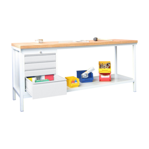 PAVOY Werkbank met verschillende soorten onderbouw, 1 ladeblok, 1 legbord