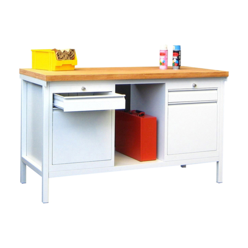 PAVOY Werkbank met verschillende soorten onderbouw, 2 ladeblokken, 1 legbord