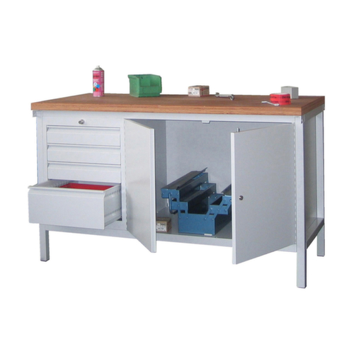 PAVOY Werkbank met verschillende soorten onderbouw, 4 laden, 1 kast