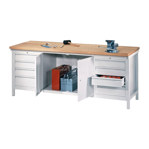 PAVOY Werkbank met verschillende soorten onderbouw, 8 laden, 1 kast