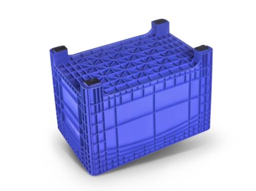 Grote container met versterkte bodem, inhoud 535 l, blauw, 4 voeten