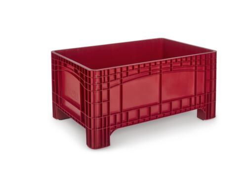 Grote container met versterkte bodem, inhoud 354 l, rood, 4 voeten