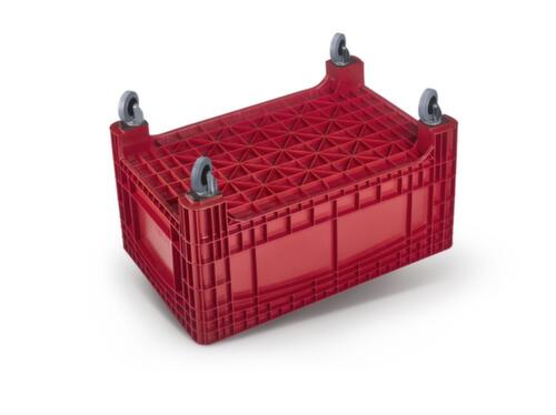 Grote container, inhoud 354 l, rood, 4 zwenkwielen