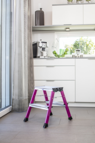 Krause Verrijdbaar vouwtrapje Monto® Rolly®, aluminium, paars