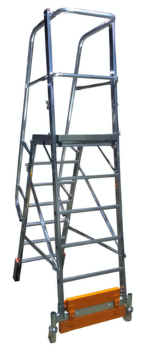 Krause Verrijdbare platformladder STABILO® Professional Vario kompakt, 7 trede(n) met traanplaatprofiel