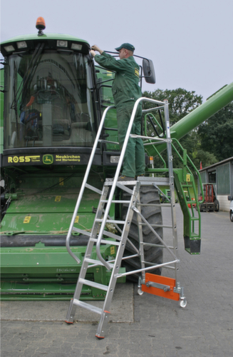 Krause Verrijdbare platformladder STABILO® Professional Vario kompakt, 7 trede(n) met traanplaatprofiel