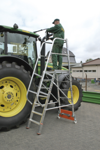 Krause Verrijdbare platformladder STABILO® Professional Vario kompakt, 7 trede(n) met traanplaatprofiel