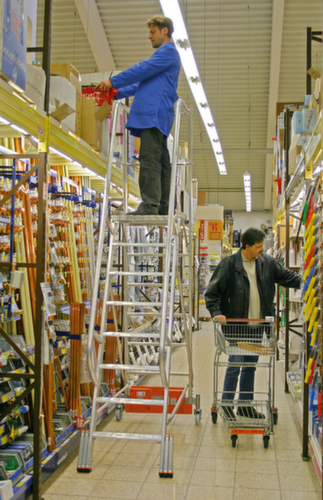 Krause Verrijdbare platformladder STABILO® Professional Vario kompakt, 8 trede(n) met traanplaatprofiel