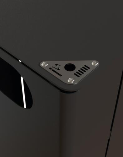 Combi-asbak met overkapping, RAL7021 zwartgrijs