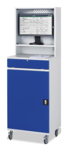 RAU Mobiele PC-kast 65, RAL7035 lichtgrijs/RAL5010 gentiaanblauw