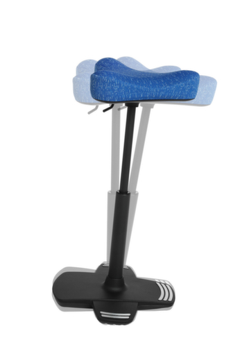 Topstar Stahulp Sitness Work High Falcon met standvoet met kantelrand, zithoogte 570 - 850 mm, zitting blauw