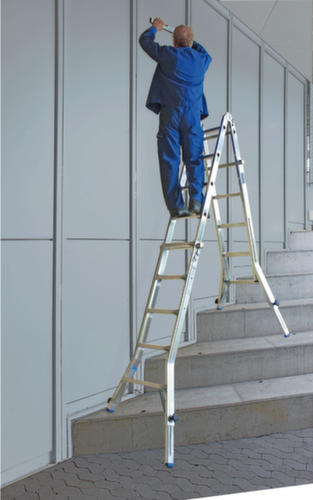 Krause Vierdelige multifunctionele telescoopladder STABILO® Professional, 4 x 5 sporten met profiel