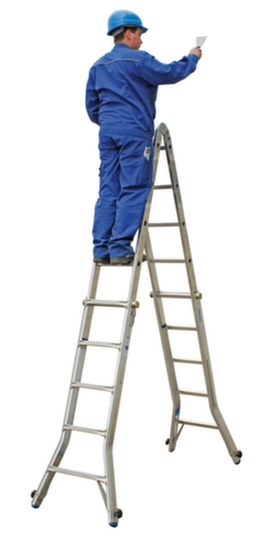 Krause Vierdelige multifunctionele telescoopladder STABILO® Professional, 4 x 5 sporten met profiel